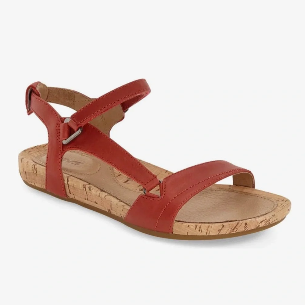 Teva Women's Red Cork Footbed Sandals - Picture 1 of 15